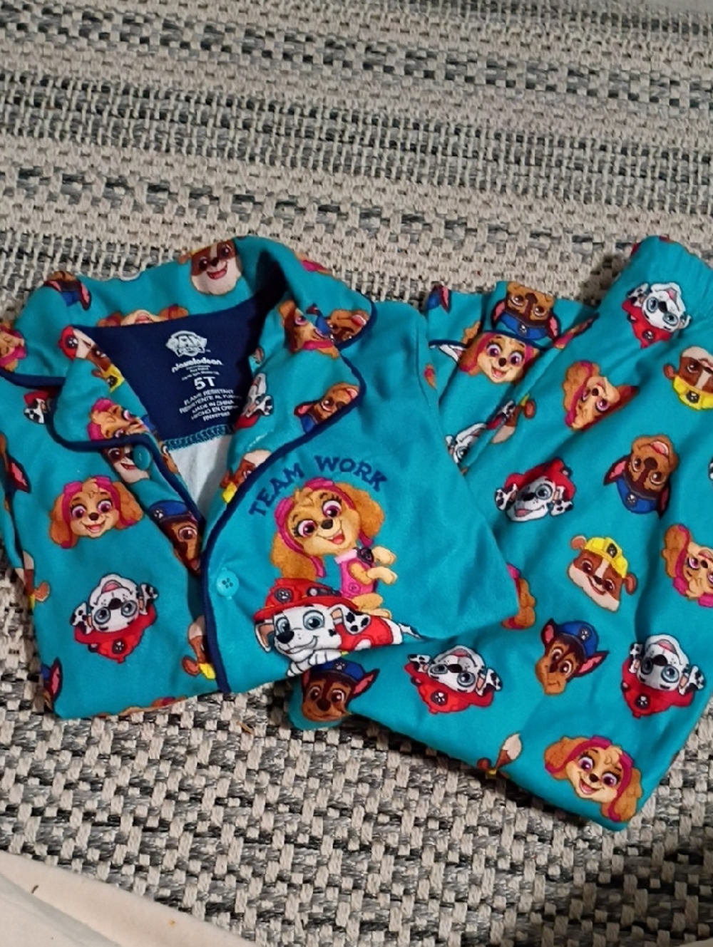 Paw Patrol Turquoise and Navy Kids Pajama Top